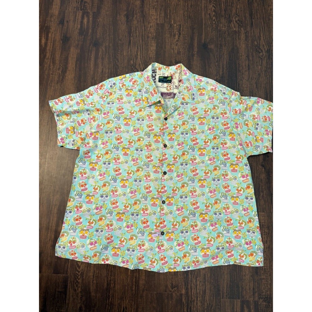 Moon Dog Shirt Co Men’s Shirt Sz 3XL Handmade SKULL NEW MEXICO Short Sleeve